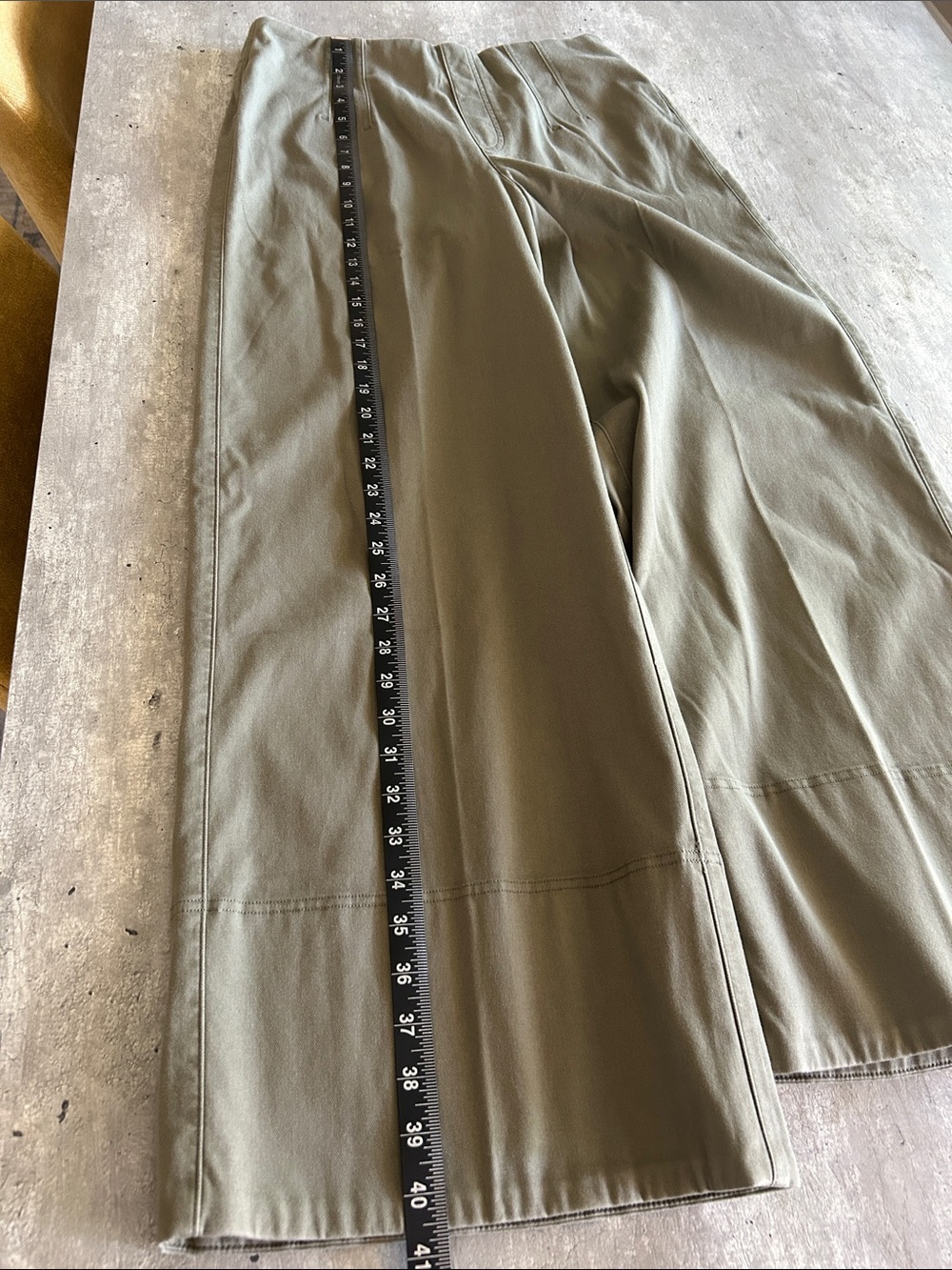 SPANX Stretch Twill Cropped Wide Leg Tuscan Olive Pants , Size L - Picture 7 of 11